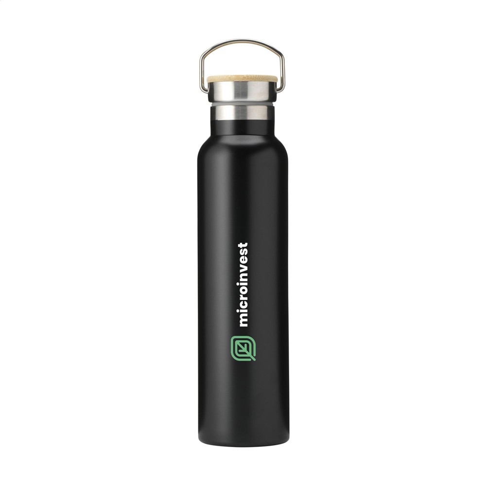 Nordvik RCS Recycled Steel 750 ml Trinkflasche - schwarz (± PMS Black)