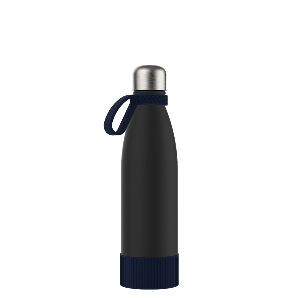 Thermotrinkflasche RETUMBLER-NIZZA - schwarz, silber, marineblau