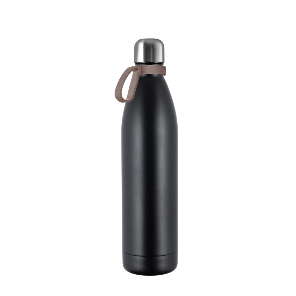 Thermotrinkflasche RETUMBLER-NIZZA XL - schwarz, silber, braun