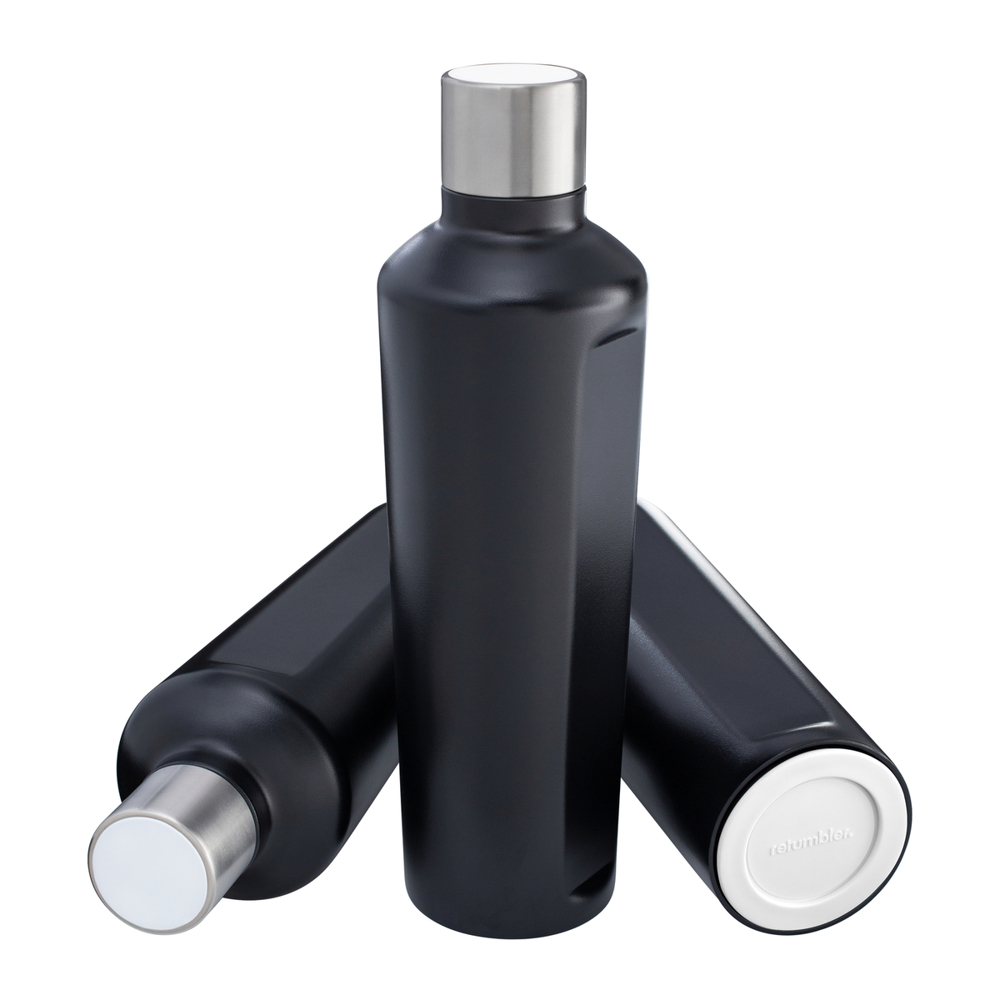 Thermotrinkflasche RETUMBLER-mySTEELONE - weiß, schwarz, silber