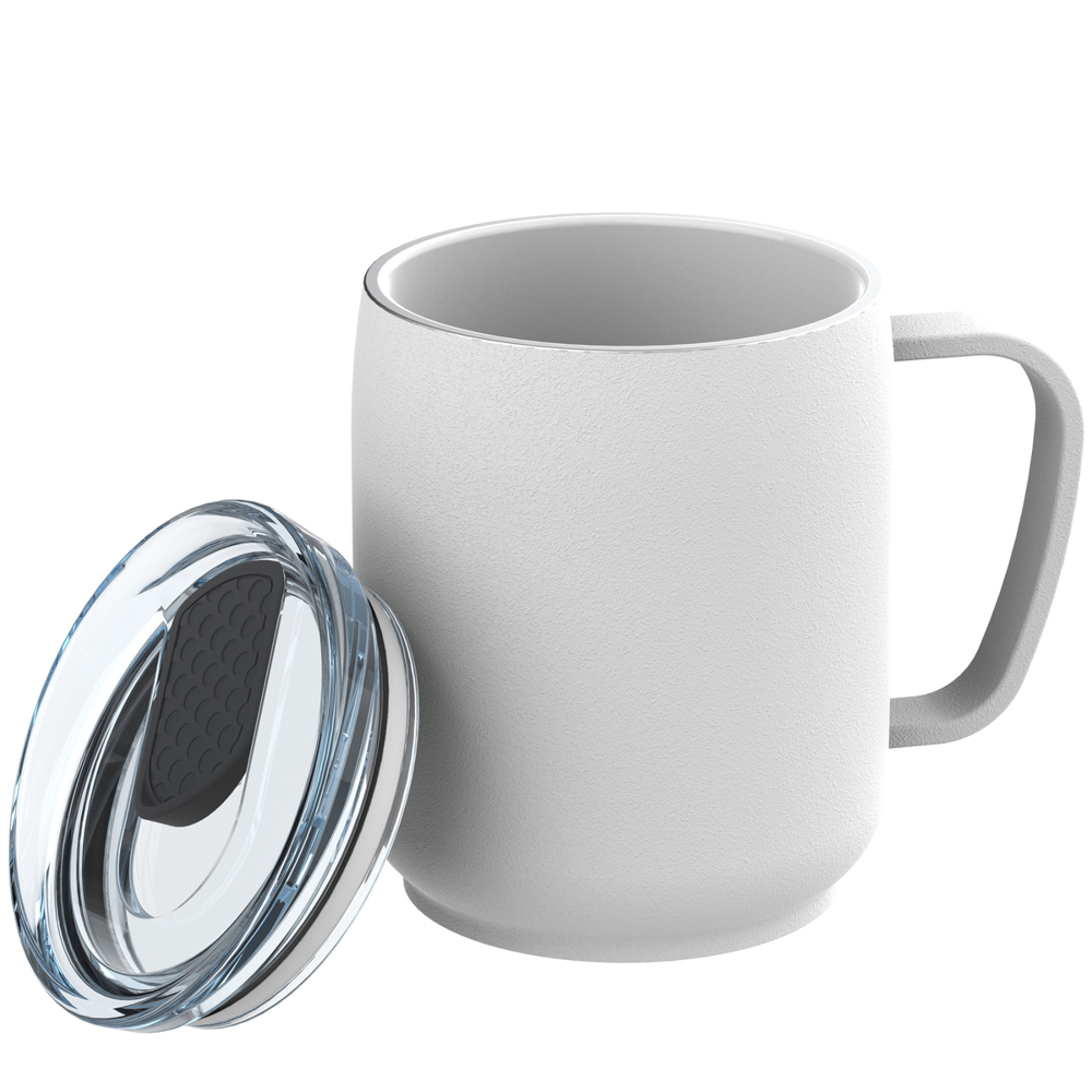 Thermobecher RETUMBLER-myNIZZA CERAMIC - dunkelgrau, weiß, transparent