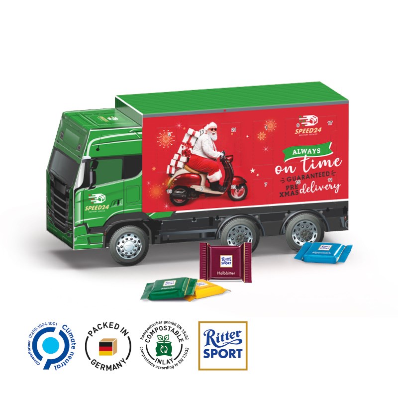 Adventskalender LKW, Ritter SPORT Schokotäfelchen