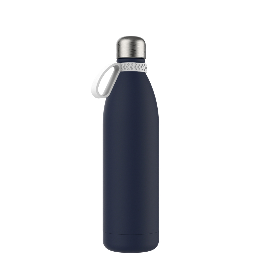 Thermotrinkflasche RETUMBLER-NIZZA XL - weiß, marineblau, silber