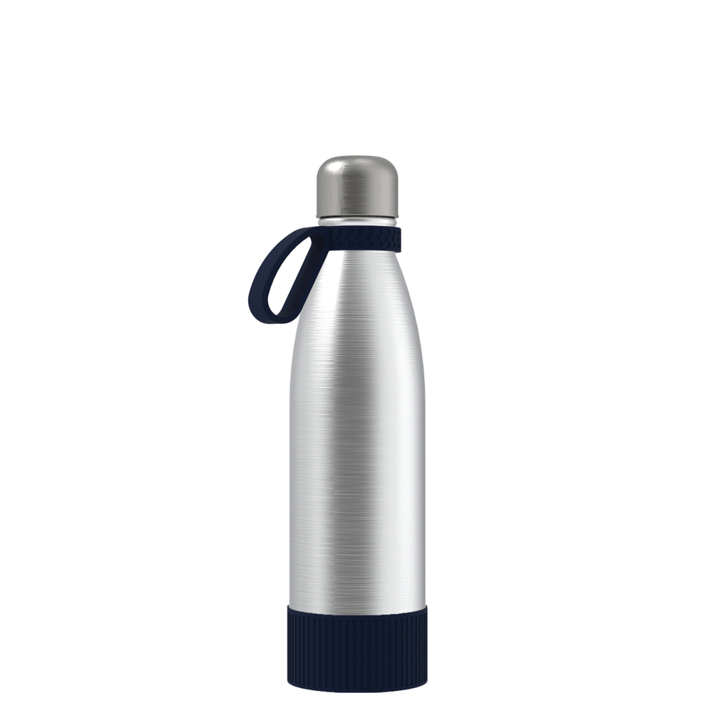 Thermotrinkflasche RETUMBLER-NIZZA - silber, marineblau