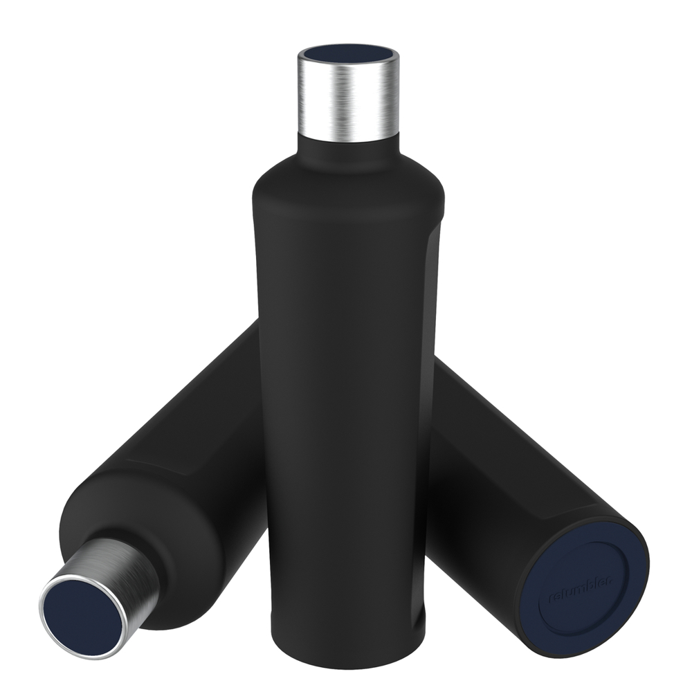 Thermotrinkflasche RETUMBLER-mySTEELONE - schwarz, silber, marineblau