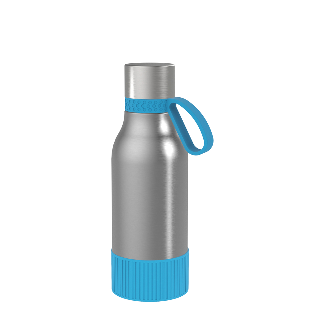 Thermotrinkflasche RETUMBLER-myNIZZA II 420 CERAMIC - cyan, schwarz, silber