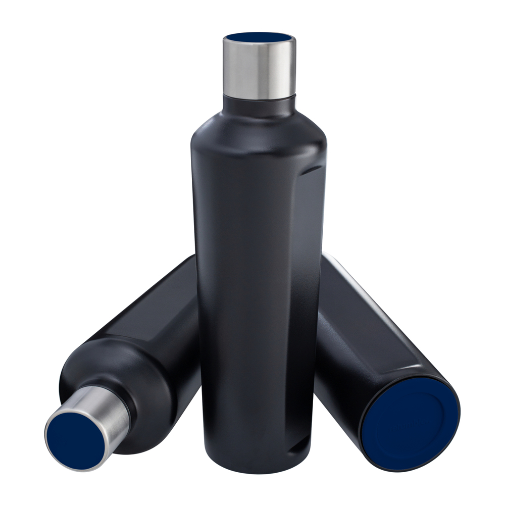 Thermotrinkflasche RETUMBLER-mySTEELONE - dunkelblau, schwarz, silber