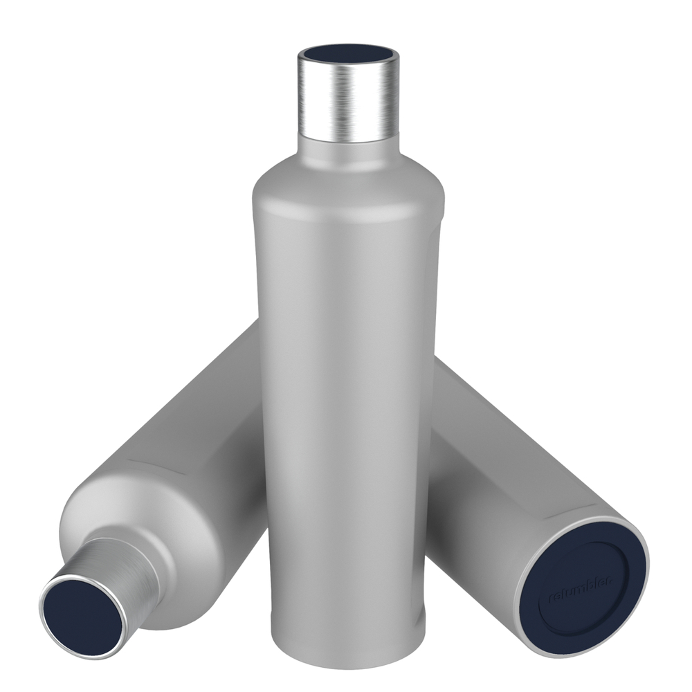 Thermotrinkflasche RETUMBLER-mySTEELONE - silber, marineblau