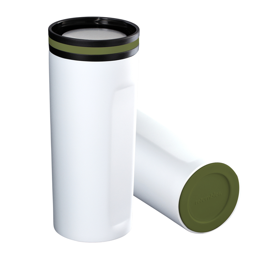 Thermobecher RETUMBLER-mySTEELONE - dunkelgrün, olivgrün, silber, weiß