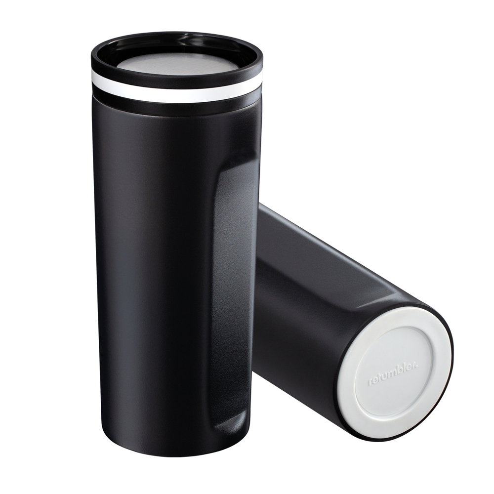 Thermobecher RETUMBLER-mySTEELONE - weiß, schwarz, silber