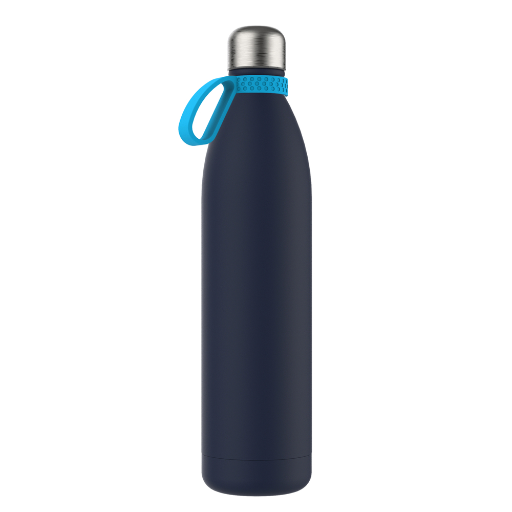 Thermotrinkflasche RETUMBLER-NIZZA XXL - cyan, marineblau, silber