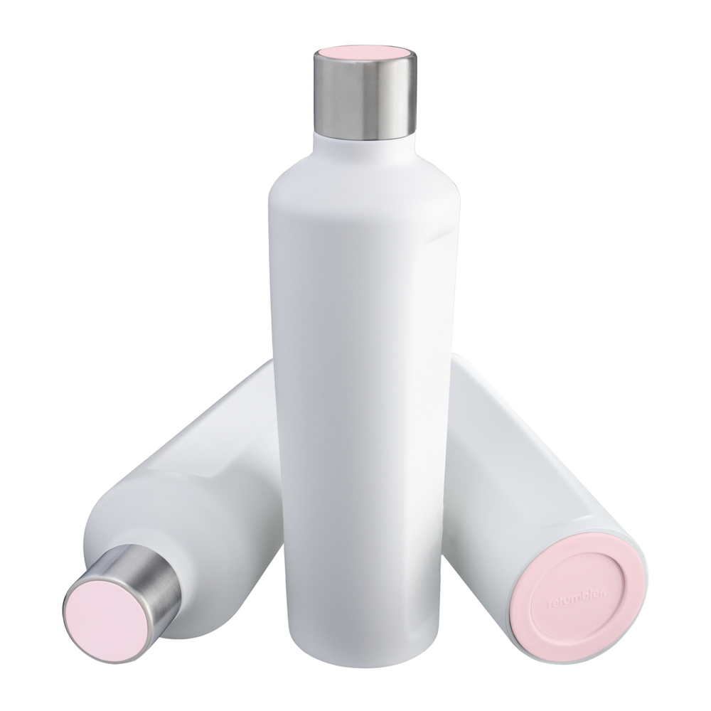 Thermotrinkflasche RETUMBLER-mySTEELONE - hellmagenta, silber, weiß