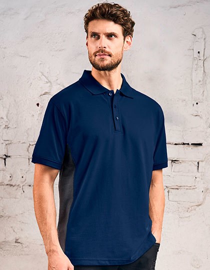 EXCD by Promodoro - Unisex Contrast Polo - Navy, Charcoal (Solid)