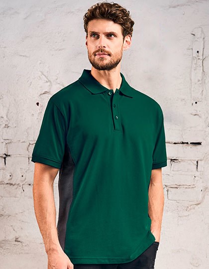 EXCD by Promodoro - Unisex Contrast Polo - Forest, Charcoal (Solid)