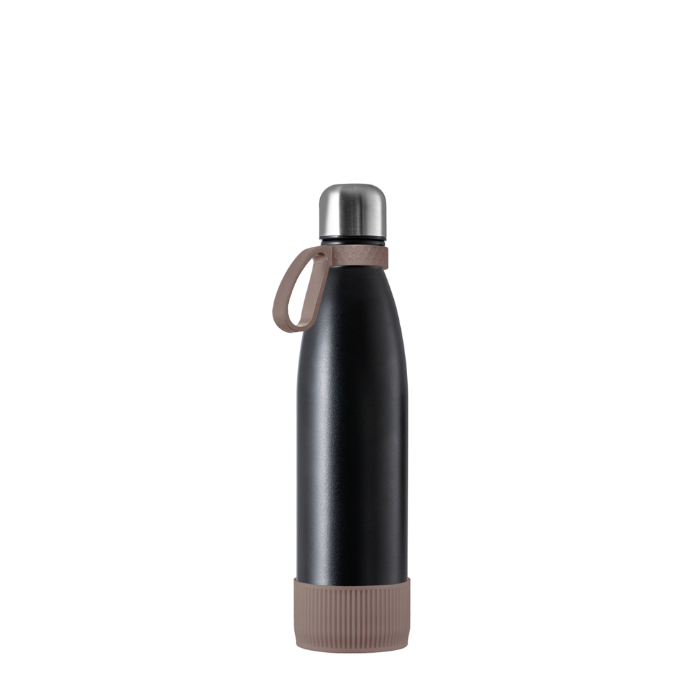 Thermotrinkflasche RETUMBLER-NIZZA - schwarz, silber, braun