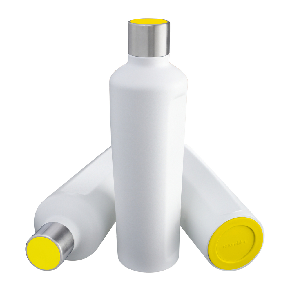 Thermotrinkflasche RETUMBLER-mySTEELONE - gelb, silber, weiß
