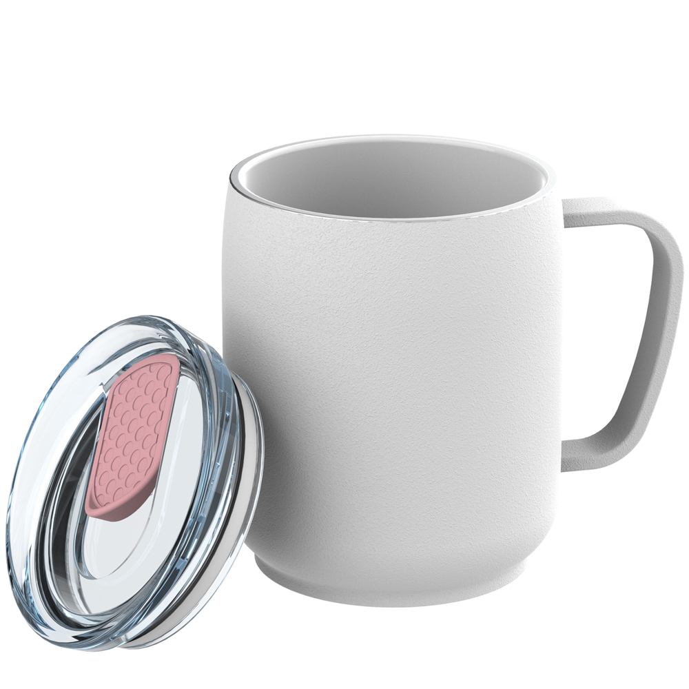 Thermobecher RETUMBLER-myNIZZA CERAMIC - hellmagenta, weiß, transparent