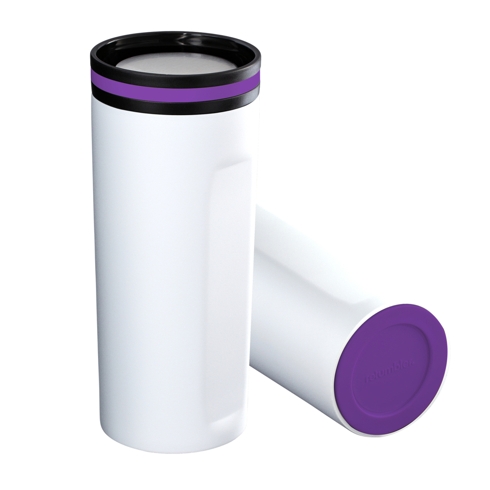 Thermobecher RETUMBLER-mySTEELONE - lila, silber, weiß