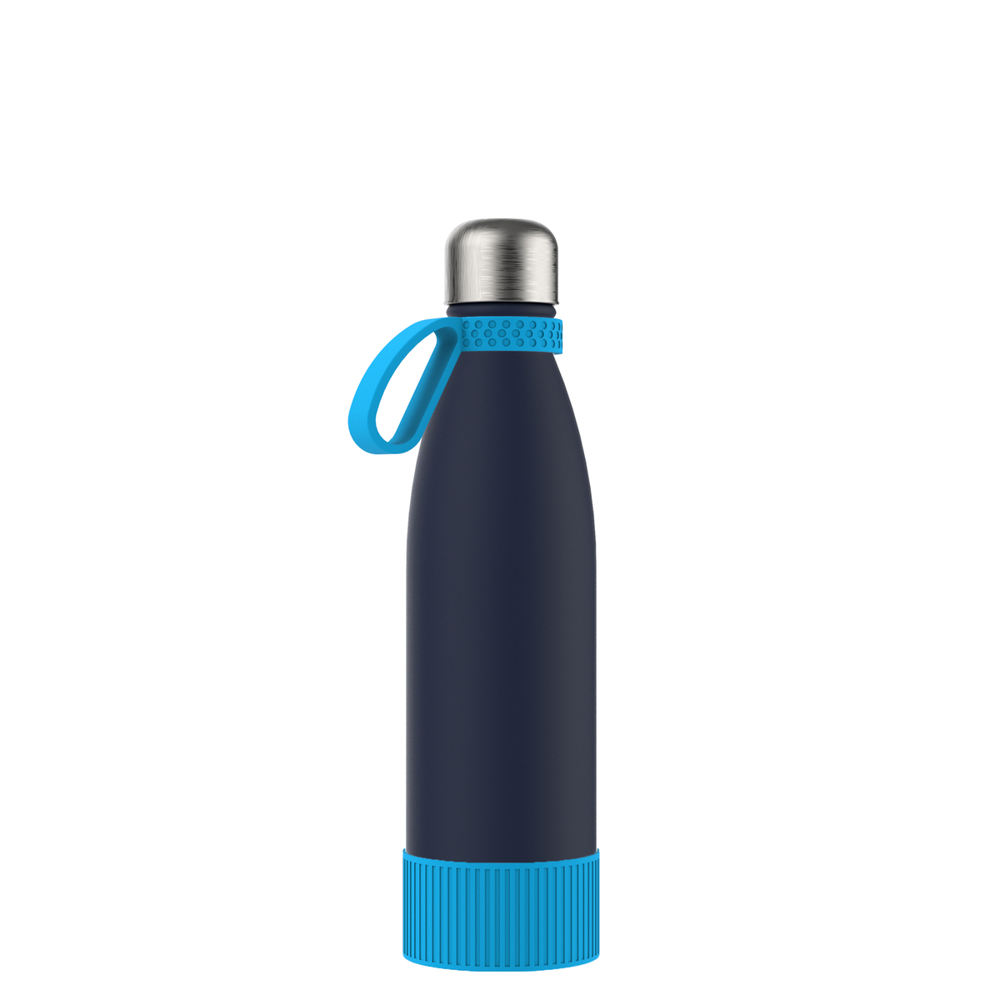 Thermotrinkflasche RETUMBLER-NIZZA - cyan, marineblau, silber