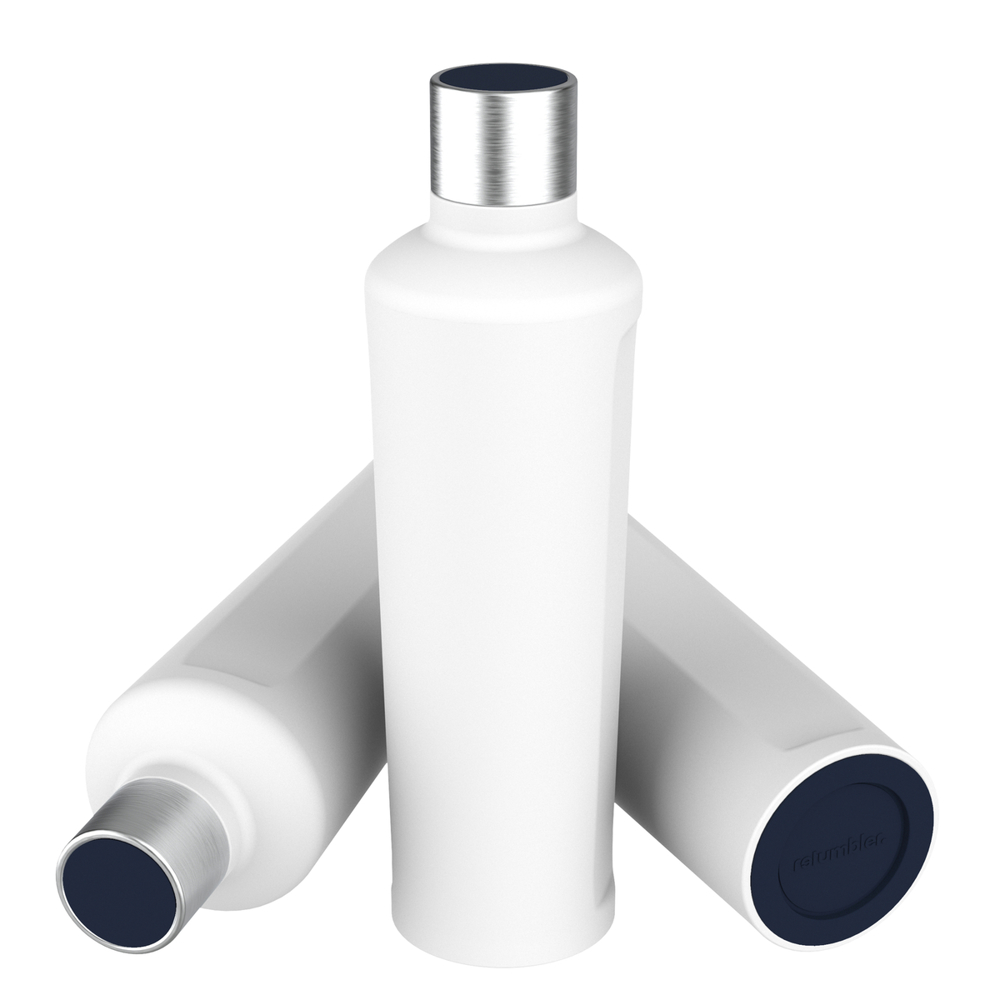 Thermotrinkflasche RETUMBLER-mySTEELONE - silber, weiß, marineblau