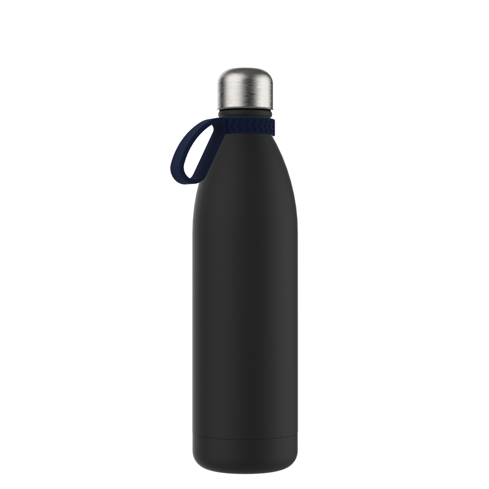 Thermotrinkflasche RETUMBLER-NIZZA XL - schwarz, silber, marineblau