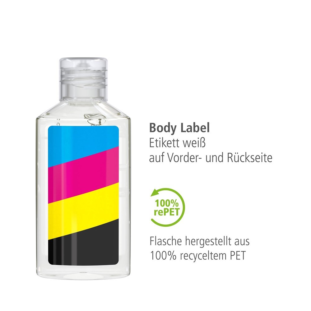 Hände-Desinfektionsgel (DIN EN 1500), 50 ml, Body Label (R-PET)