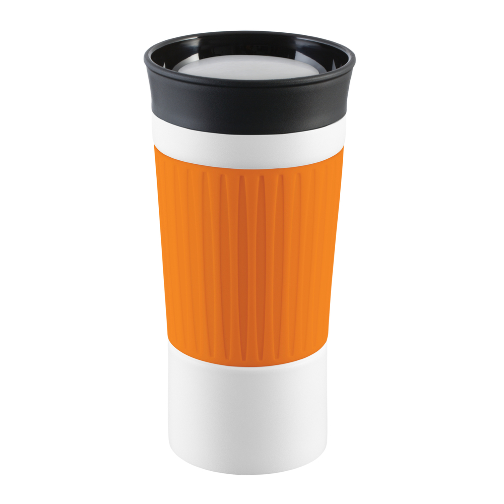 Thermobecher RETUMBLER-myKINGSTON - schwarz, weiß, orange