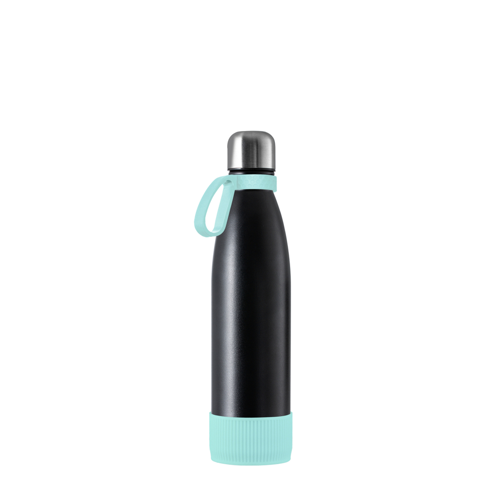 Thermotrinkflasche RETUMBLER-NIZZA - schwarz, silber, hellblau