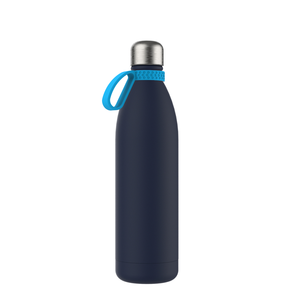 Thermotrinkflasche RETUMBLER-NIZZA XL - cyan, marineblau, silber
